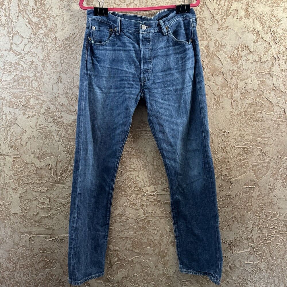 Levi’s 501 Jeans Button Fly Men’s 36x32 Distressed Blue Straight Leg